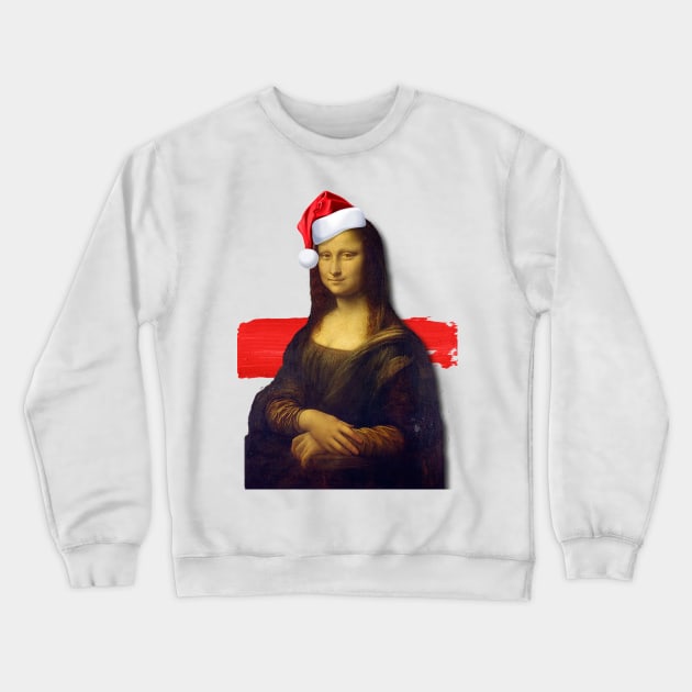 Mona Lisa Christmas hat Crewneck Sweatshirt by MoondesignA